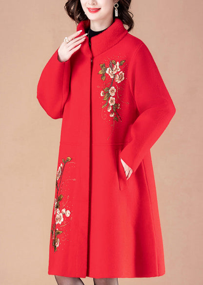 Luvik | Punaisia villakankaisia laukkuja Pitkiä takkeja