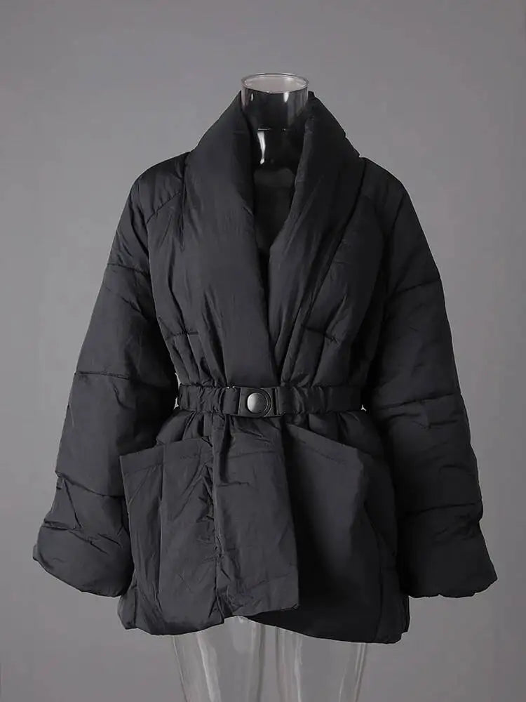 Luvik | Talvitakki puuvillasta - Tyylikäs ja lämmin takki V-aukolla ja tilavilla taskuilla