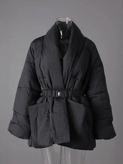 Luvik | Talvitakki puuvillasta - Tyylikäs ja lämmin takki V-aukolla ja tilavilla taskuilla