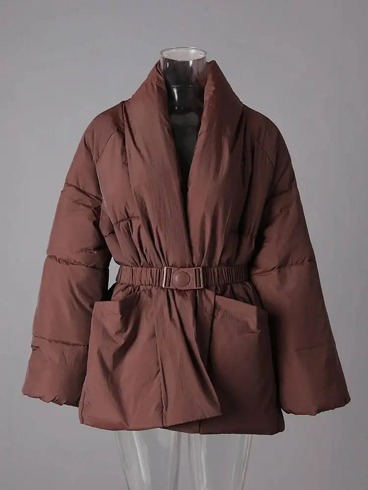 Luvik | Talvitakki puuvillasta - Tyylikäs ja lämmin takki V-aukolla ja tilavilla taskuilla