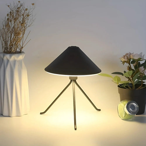 Luvikno | Eleganza Luxe Bordlampe – USB Oppladbart LED Belysning med Elegant Design i Svart, Gull og Sølv