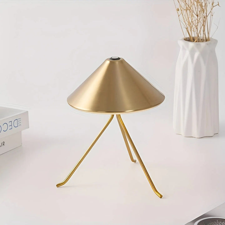 Luvikno | Eleganza Luxe Bordlampe – USB Oppladbart LED Belysning med Elegant Design i Svart, Gull og Sølv