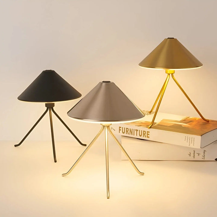 Luvikno | Eleganza Luxe Bordlampe – USB Oppladbart LED Belysning med Elegant Design i Svart, Gull og Sølv