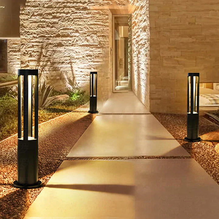 StoneGlow - Energieeffektiv LED Hage Postlampe | Vannavstøtende og Moderne Utendørs Belysning | Luvikno
