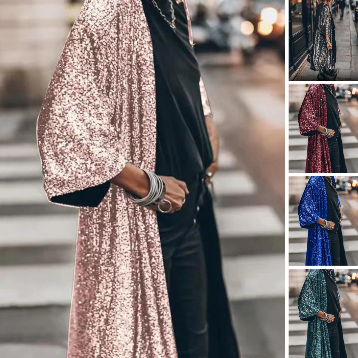 Luvik | Kiiltävä tuultasuojaava neuletakki strasseilla - Suzie