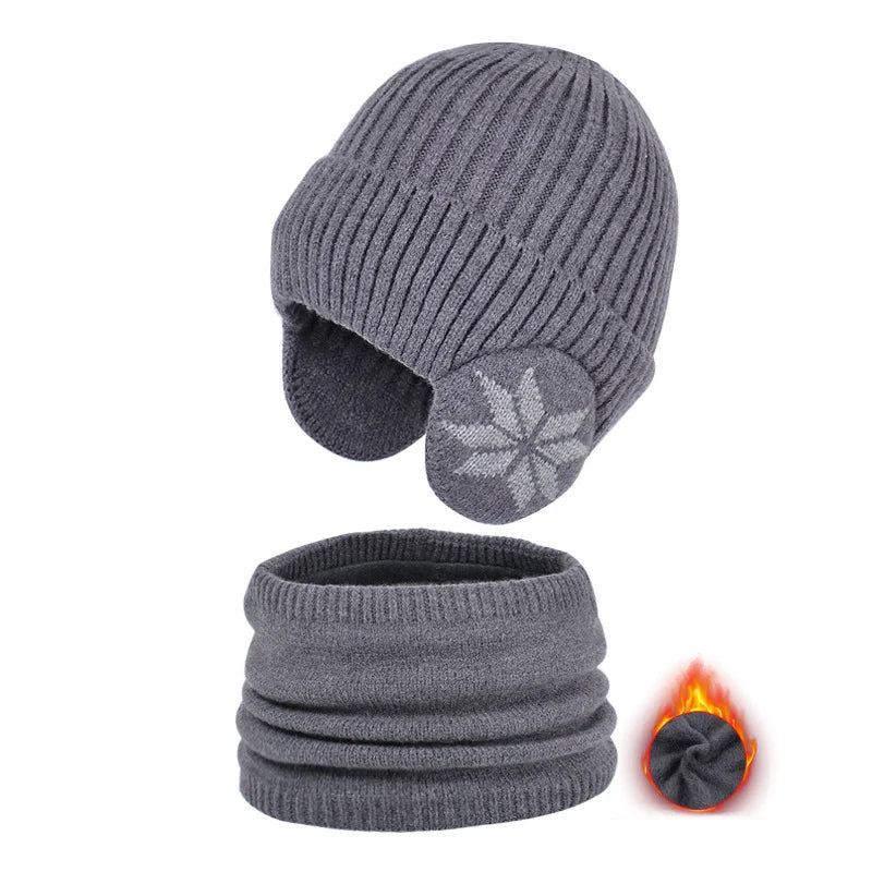 Luvikno | Barne Vinter Fleece Skjerf Dress Strikket Lue