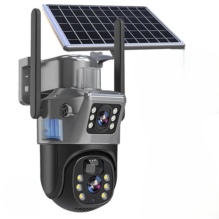 DualGuard Solar 4K – Trådløs 4K sikkerhetskamera med solcellepanel og 4G | Luvikno