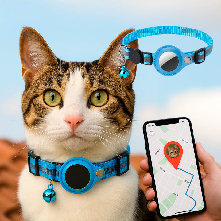 Luvikno | Kat GPS Sporingshalsbånd | Hurtigutløserlås, Reflekterende Design & Holdbar for Utendørs Sikkerhetseventyr