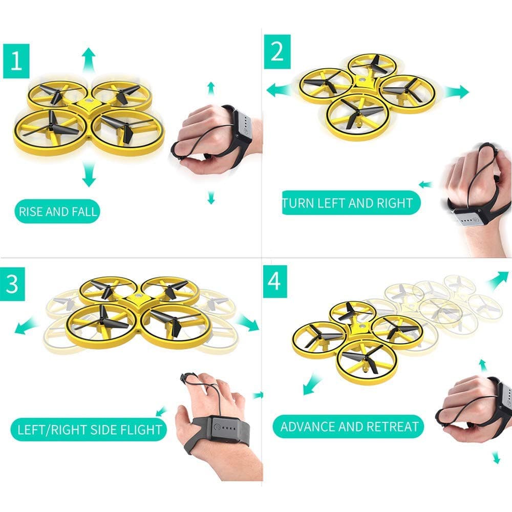 Drone - fjernstyrt - Quadrocopter (Gyro &amp; LED) | Luvikno