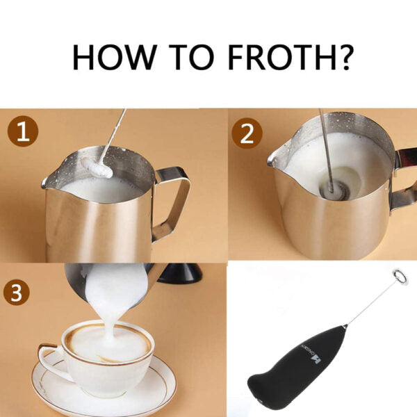 Mini batteridrevet kaffe- og eggvisper bollerheiser