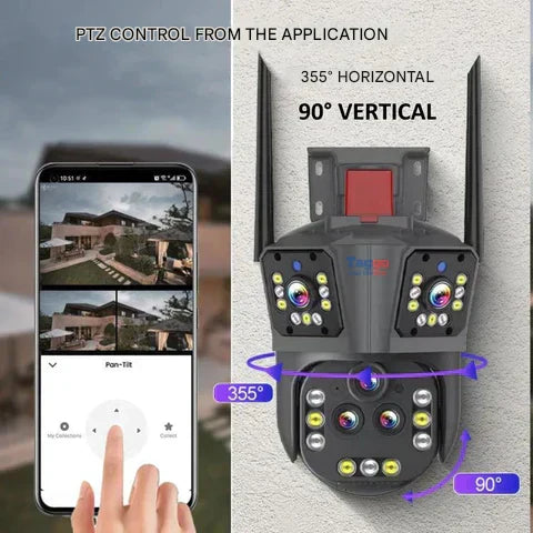 DualGuard Ultra 10K – 20MP overvåkningskamera med 5 linser og 20x zoom | Luvikno