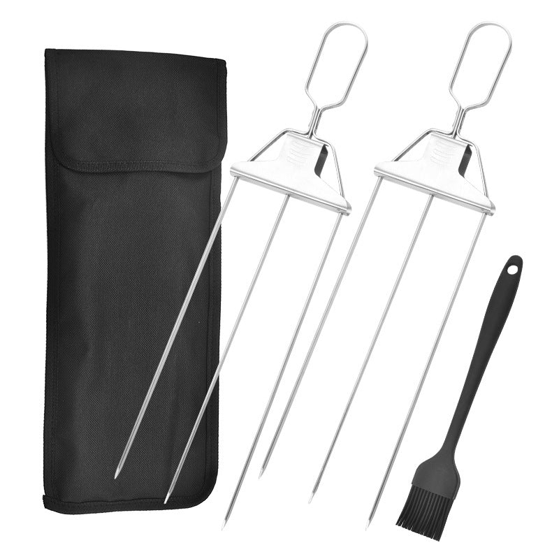 3 Way Grillspyd, Rustfritt Stål Spyd for BBQ | Luvikno
