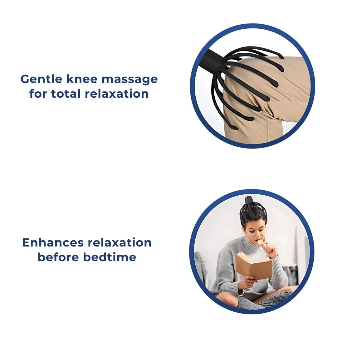 CalmFlow Smart Electric Octopus Hode Massager | Hodebunnsmassasje - Stresslettelse - Forbedret Søvn - Multi-retning Vibrasjons Hode Massager Luvikno