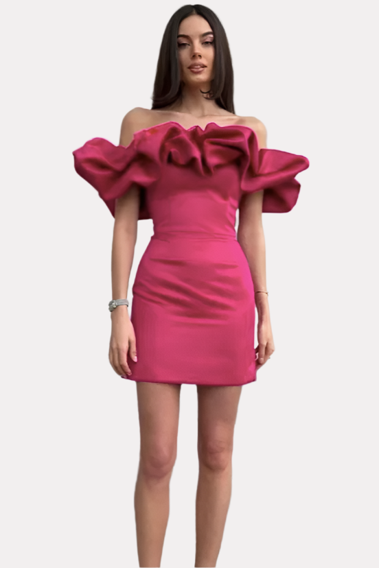 Luvik | frillit seksikäs one-shoulder mekko