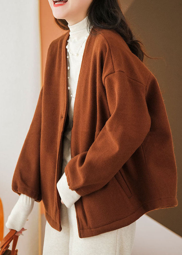 Luvik | Ensfarget, laget av bomullsblanding oversized jakke til vinteren