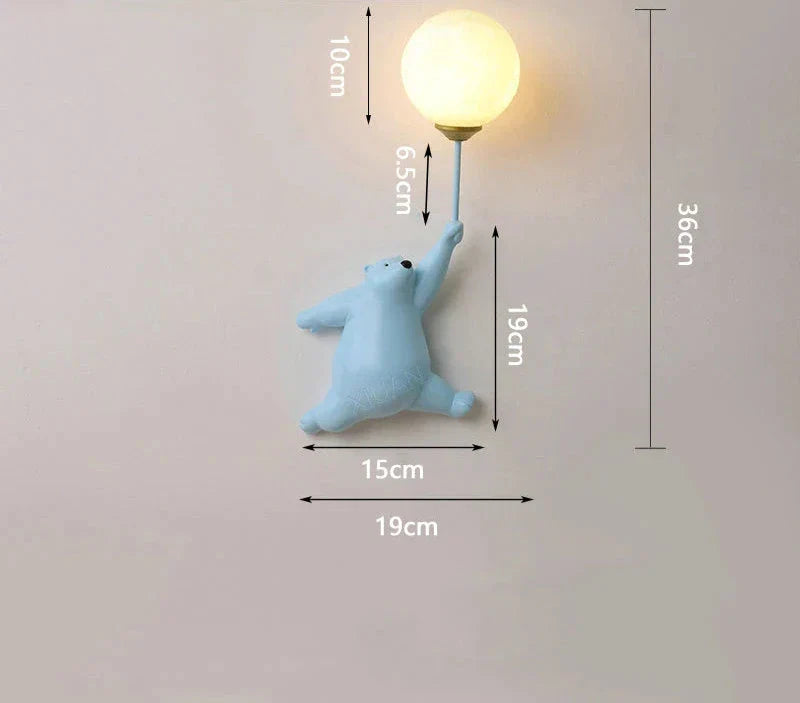 Vegglampe for barnerom | Stilfull tegneserie vegglampe for barnehagen | Luvikno