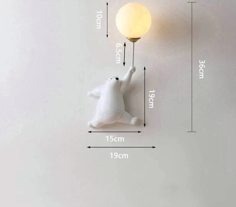 Vegglampe for barnerom | Stilfull tegneserie vegglampe for barnehagen | Luvikno