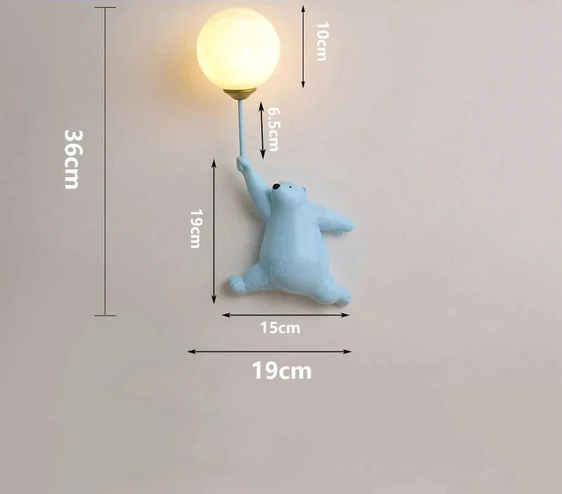 Vegglampe for barnerom | Stilfull tegneserie vegglampe for barnehagen | Luvikno