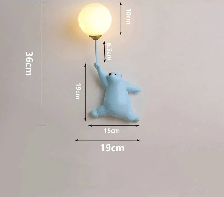 Vegglampe for barnerom | Stilfull tegneserie vegglampe for barnehagen | Luvikno