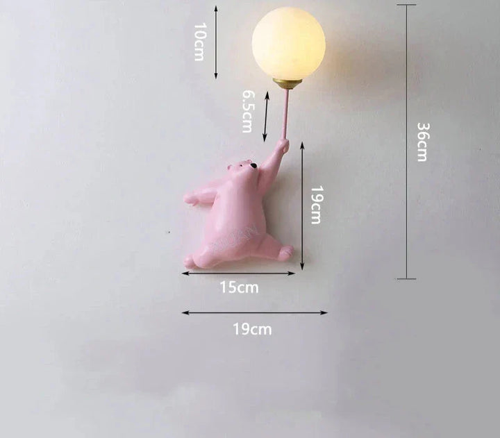 Vegglampe for barnerom | Stilfull tegneserie vegglampe for barnehagen | Luvikno