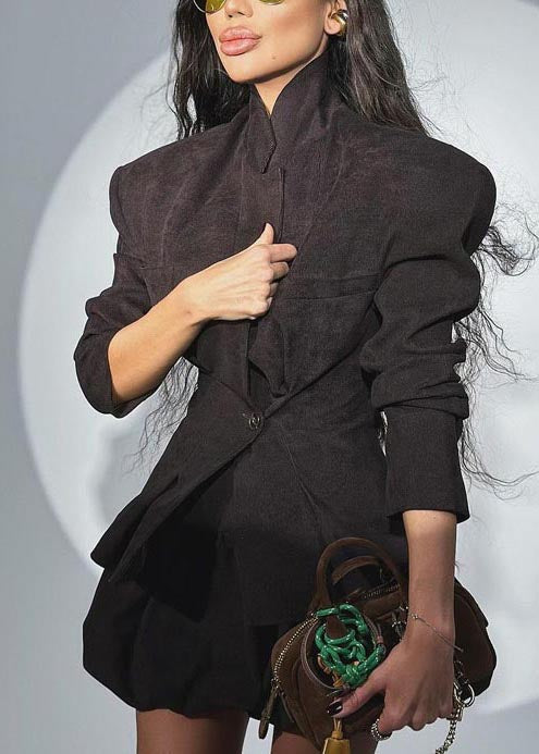 Luvik | Slim fit mustat puuvillaiset takit ja hameet kaksiosainen setti