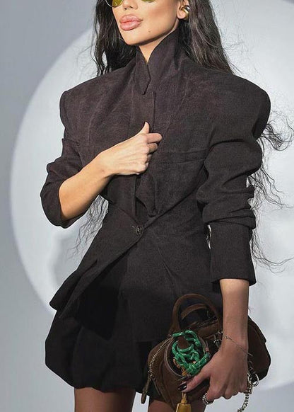 Luvik | Slim fit mustat puuvillaiset takit ja hameet kaksiosainen setti