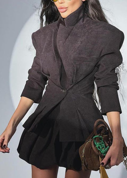 Luvik | Slim fit mustat puuvillaiset takit ja hameet kaksiosainen setti