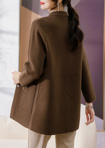 Luvik | Kafè V kaulus taskuilla villakangastakit