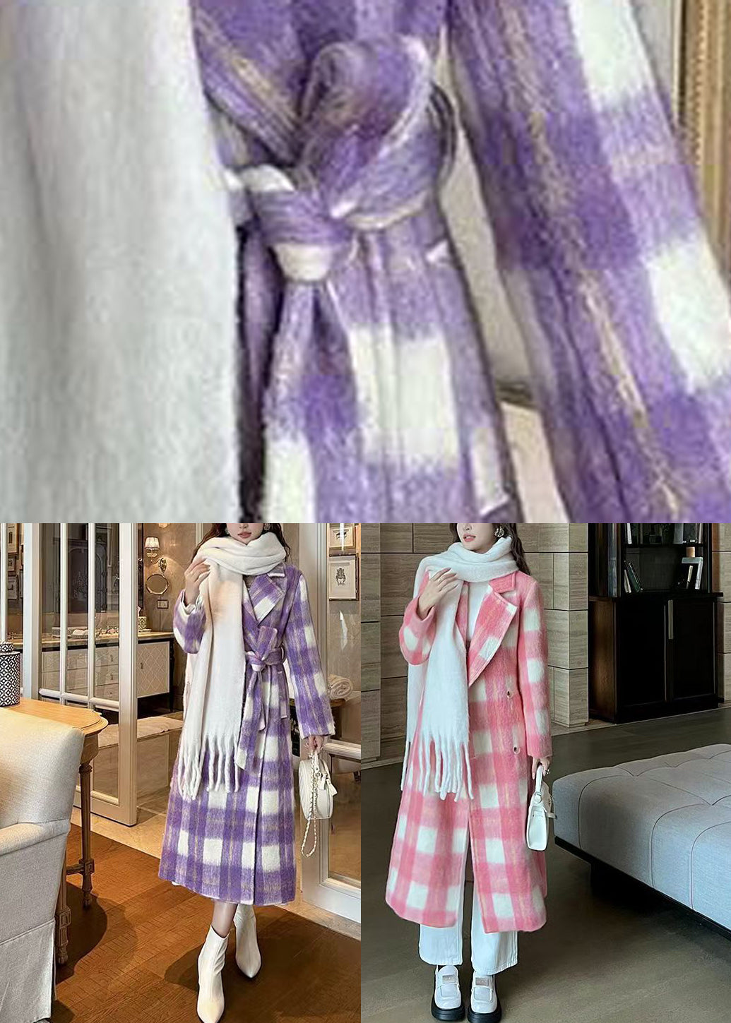Luvik | Lilla Vesker Firkantet Patchwork Lange Ullklær