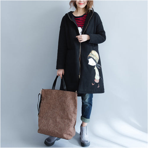 Luvik | svarte parker for damer Luvik | hettegensere & varme mønstrede frakker overcoat