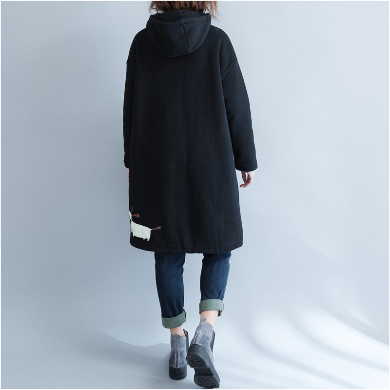 Luvik | svarte parker for damer Luvik | hettegensere & varme mønstrede frakker overcoat