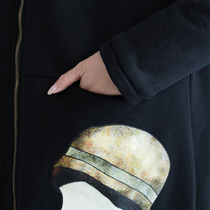 Luvik | svarte parker for damer Luvik | hettegensere & varme mønstrede frakker overcoat