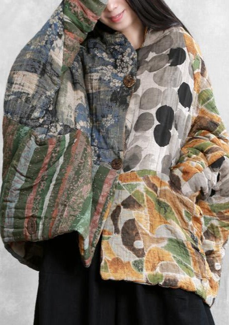 Luvik | oversize kukka-talvitakit, joissa on lepakkohihat ja taskut