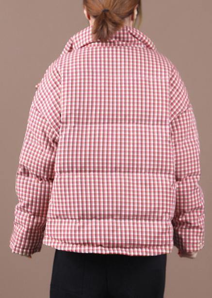 Luvik | Suuri Koko Talvitakit Punaisilla Ruudullisilla Kaarroke Naisille