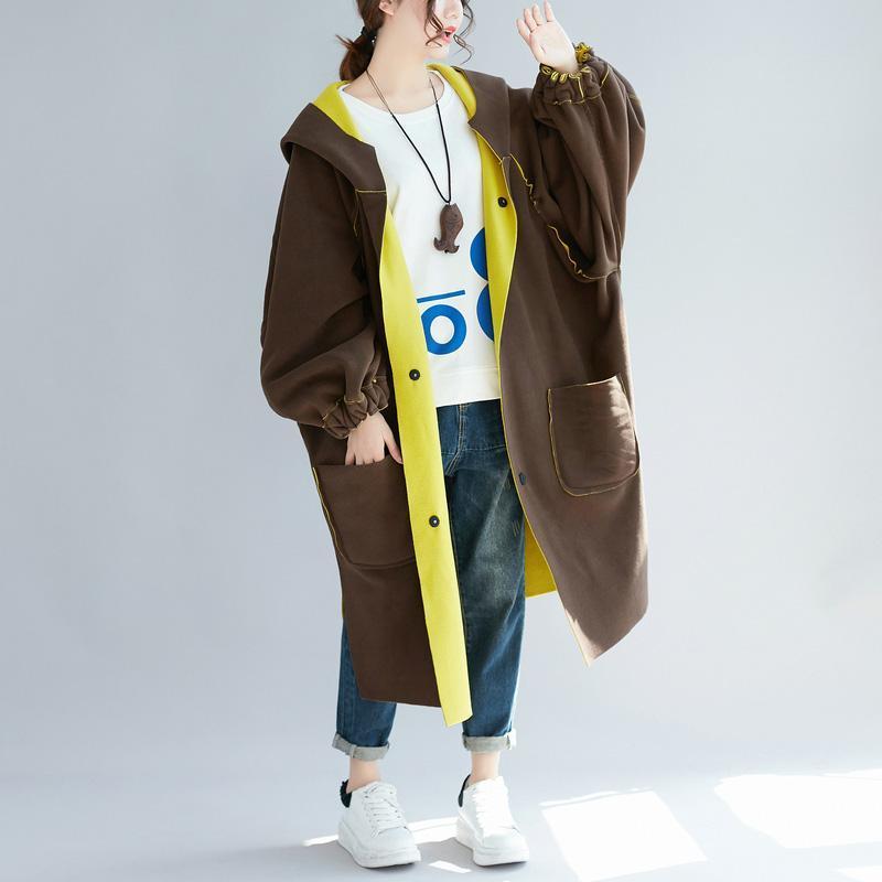 Luvik | trendy gul parka for damer i store størrelser med hette jakke to bruksalternativer vinterjakke stilren low high vinterjakker