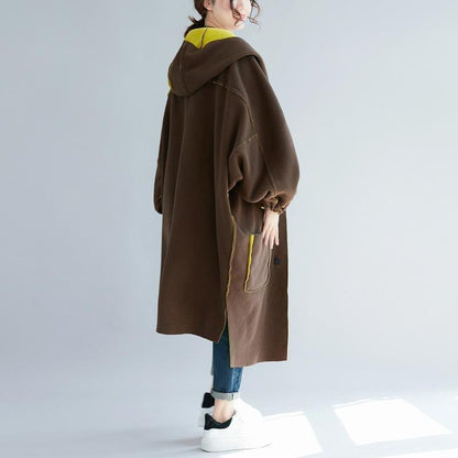 Luvik | trendikeltainen parka naisille suuressa koossa hupullinen takki kaksi käyttömahdollisuutta talvitakki tyylikäs low high talvitakit