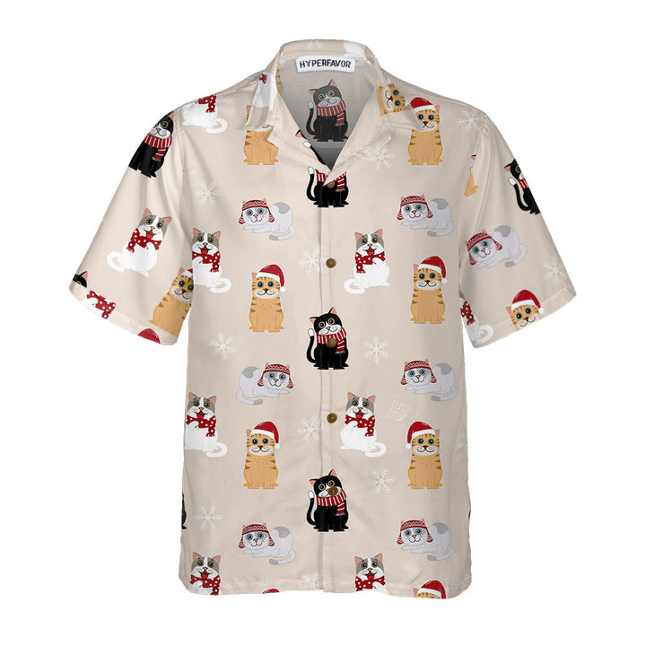 Luvik | T-skjorte med hawaiikatt og julenissens hatt, julekatte t-skjorte, Den beste julegaven