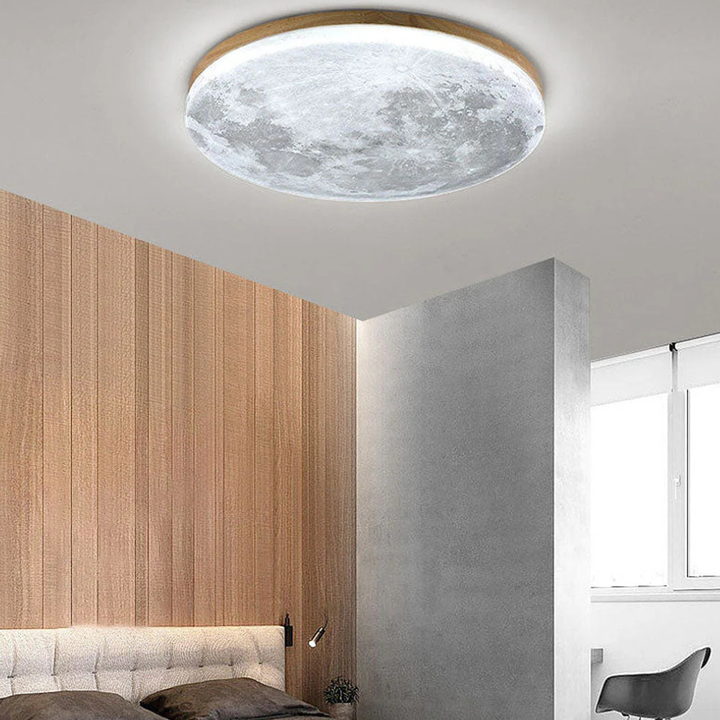 Taklampe 3D Måne LED Dimbar Metall Soverom Armatur Luvikno