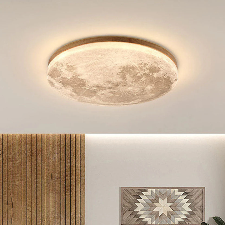 Taklampe 3D Måne LED Dimbar Metall Soverom Armatur Luvikno