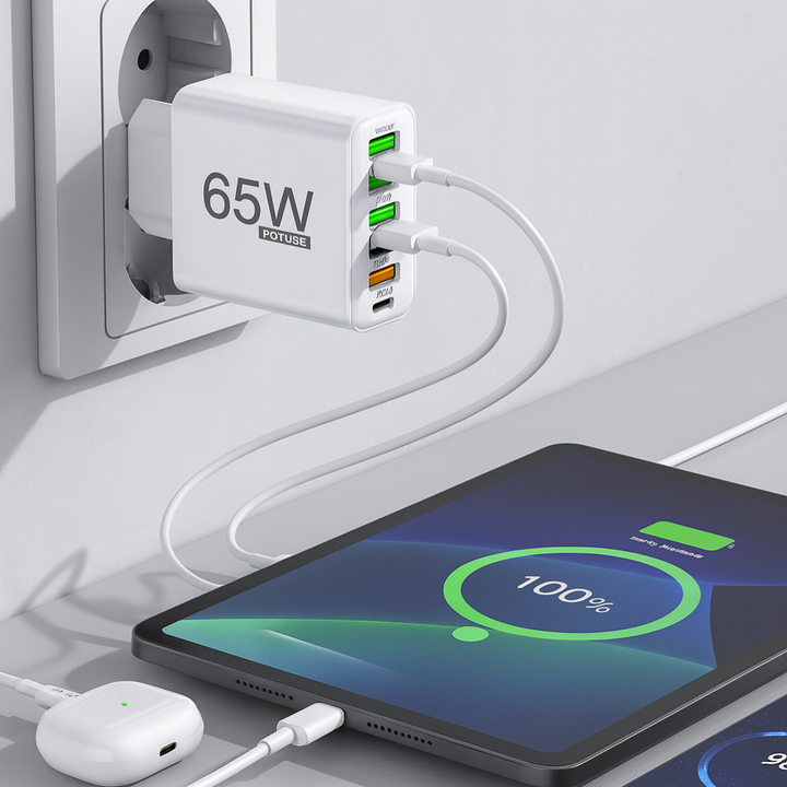 Lader 65W Multi Port USB C Adapter Kompakt Desktop Stasjon Luvikno