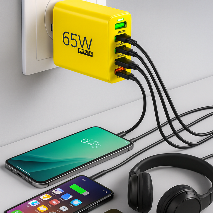 Lader 65W Multi Port USB C Adapter Kompakt Desktop Stasjon Luvikno