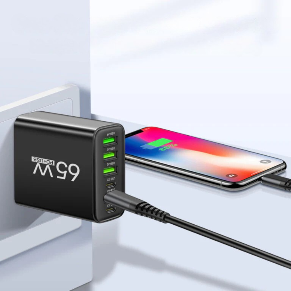 Lader 65W Multi Port USB C Adapter Kompakt Desktop Stasjon Luvikno