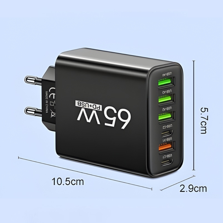 Lader 65W Multi Port USB C Adapter Kompakt Desktop Stasjon Luvikno