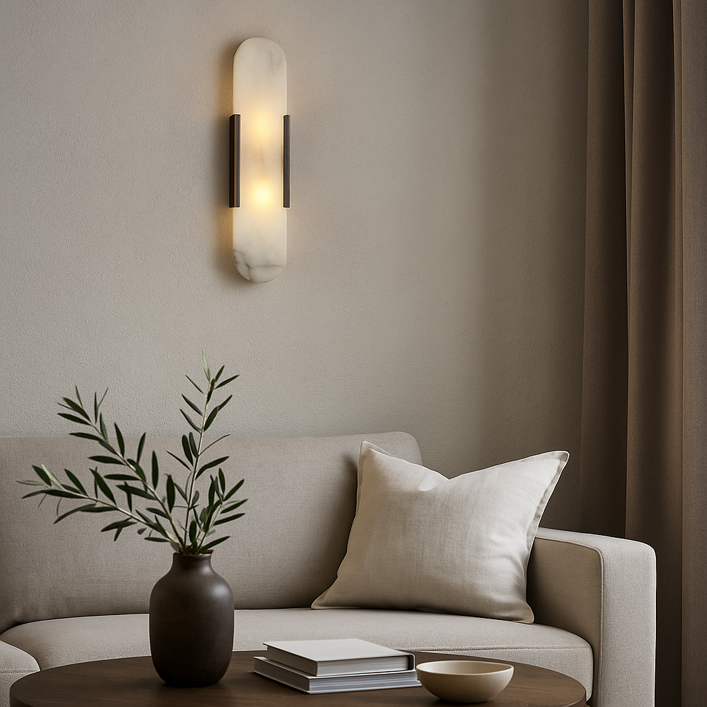 Moderne marmor vegglys - Elegant veggarmatur | Luvikno