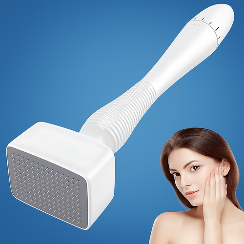 RevitaGlow | Microneedling Derma Stamp – Justerbar dybde – 140 nåler – Hud- og hårfornyelse Luvikno