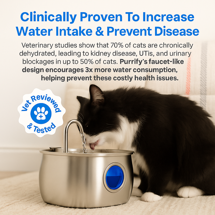 Luvikno | Felindra Katte Drikkefontene Laget av Rustfritt Stål | Strømmende Vann for Bedre Hydrering | Stille & Hygienisk | 2,5 L Kapasitet