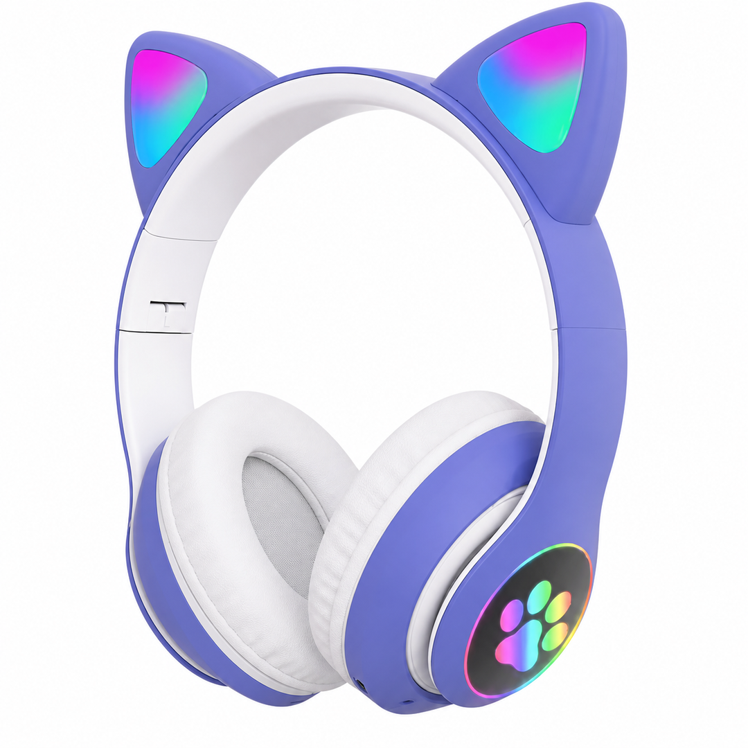 Gaming Headset Katt Øre LED Belysning USB 3.5mm | Luvikno