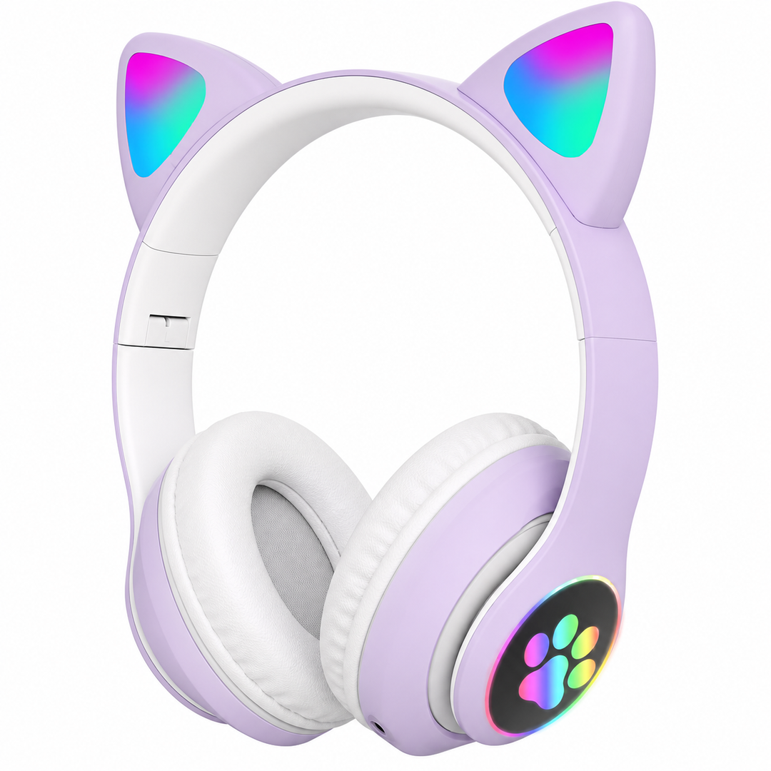 Gaming Headset Katt Øre LED Belysning USB 3.5mm | Luvikno
