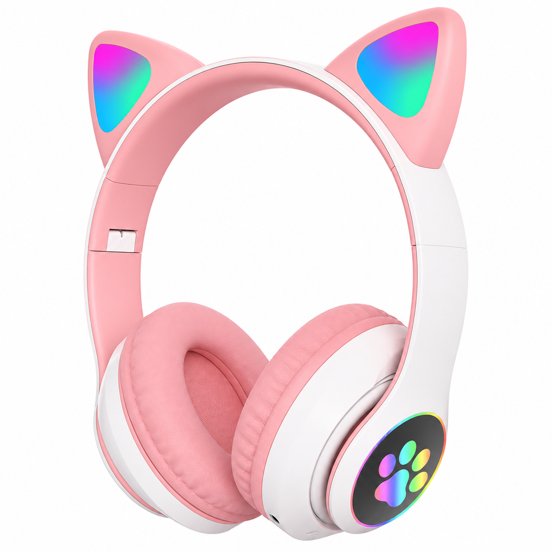 Gaming Headset Katt Øre LED Belysning USB 3.5mm | Luvikno