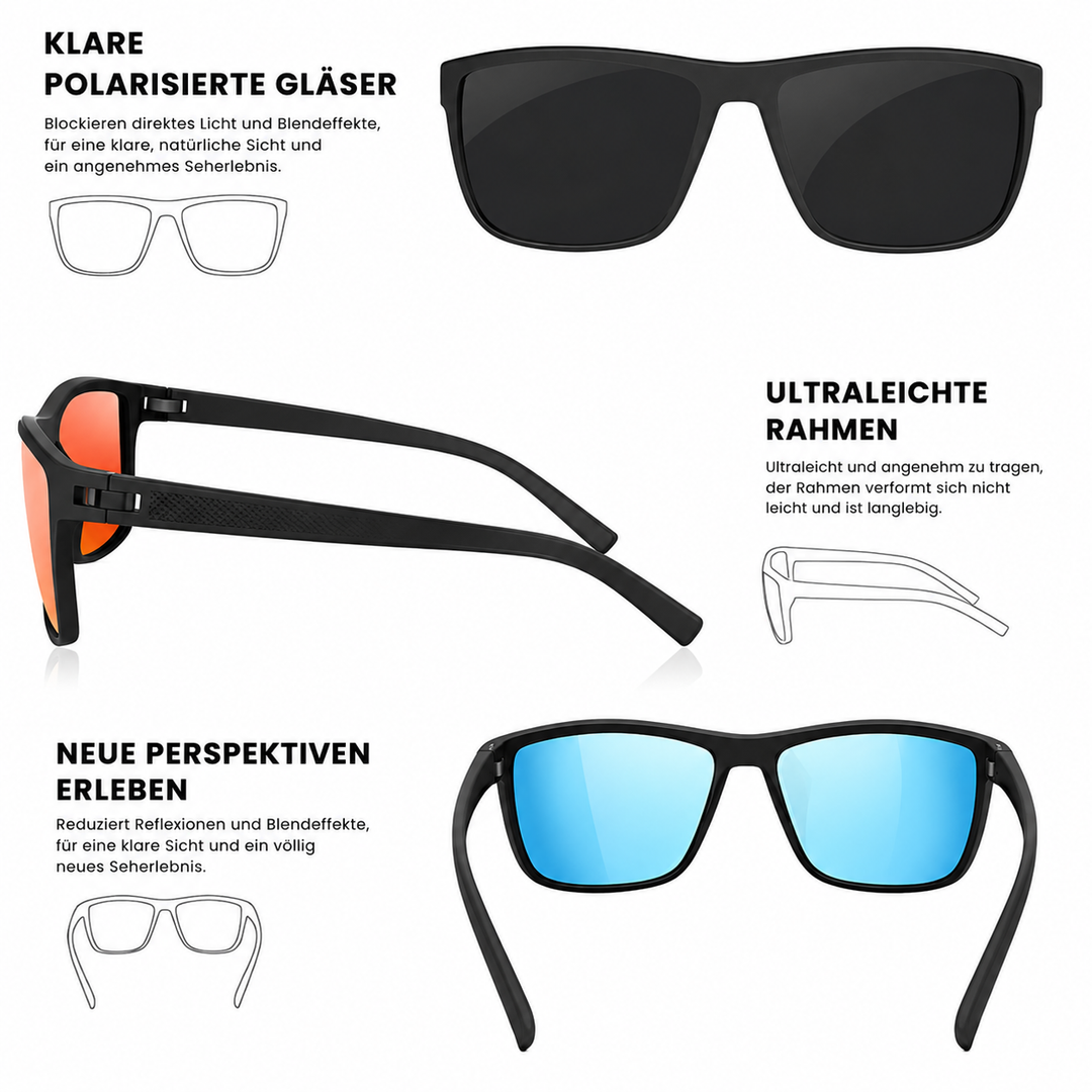 Polariserte solbriller 3-dels sett UV400 | Luvikno